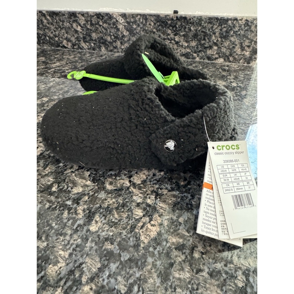 Crocs Classic Cozzzy Slipper Black Unisex Mens 8 Women's 8. NWT‎
